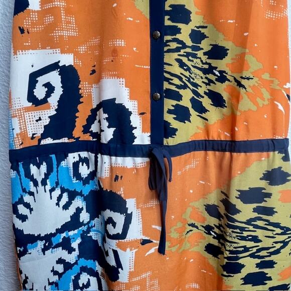 Harper Soul Revival Blue & Orange Summer Dress Size Small - Picture 5 of 15